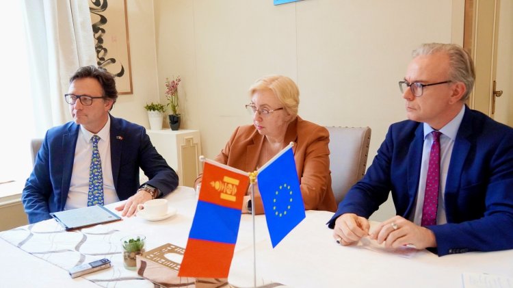 ЕВРОПЫН ХОЛБООНООС МОНГОЛ УЛСАД СУУГАА ОНЦ БӨГӨӨД БҮРЭН ЭРХТ ЭЛЧИН САЙД ХАТАГТАЙ ИНА МАРЧЮЛЁНИТЕ БОЛОН АЛБАНЫ ТӨЛӨӨЛӨГЧДИЙГ ХҮЛЭЭН АВЧ УУЛЗЛАА